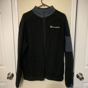 Men’s XL Champion Black and Gray Fleece Zip-Up Jacket
